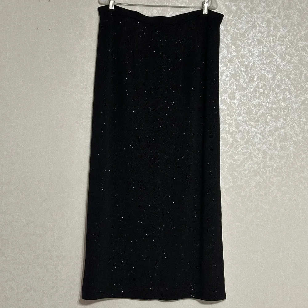 Jeffrey & Dara Evenings Vintage Sparkle Tunic & Maxi‎ Skirt Set Black L/XL 18WP